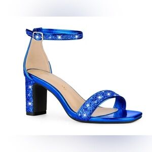 Allegra K Blue Block Heel Sandals